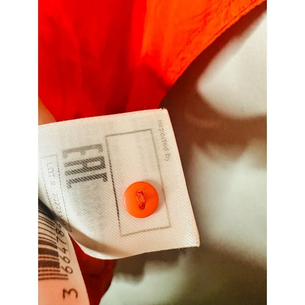 BA&SH Orange Crepe Hourglass Long Sleeves Mini Dress Size Small - Image 10