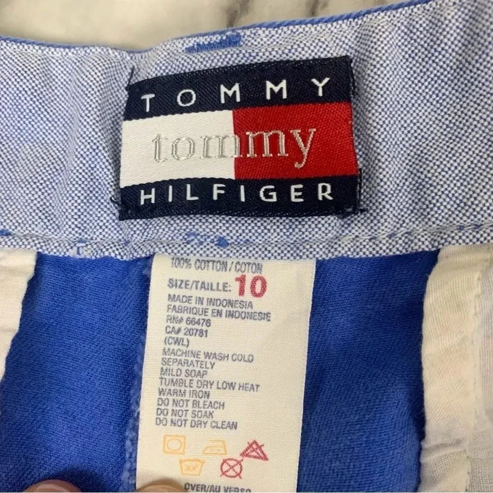 Tommy Hilfiger Vintage 100% Cotton Womens Blue Shorts size 10 90s retro - Image 2