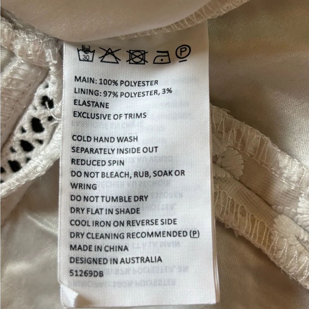 Revolve Bardot Lilya Dress White Ivory Lace Mini Dress Womens Size 8 Medium - Image 12