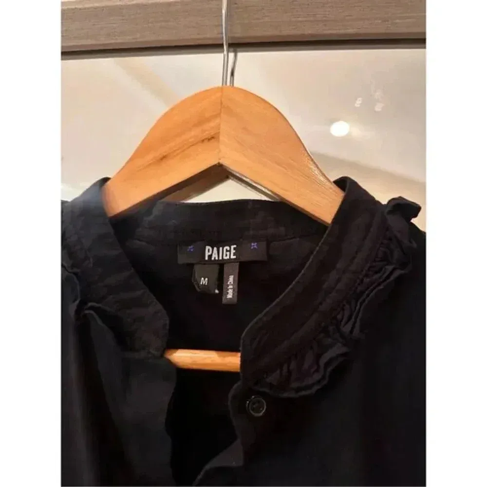Paige Black Button Down Shirt Size Medium - Image 2
