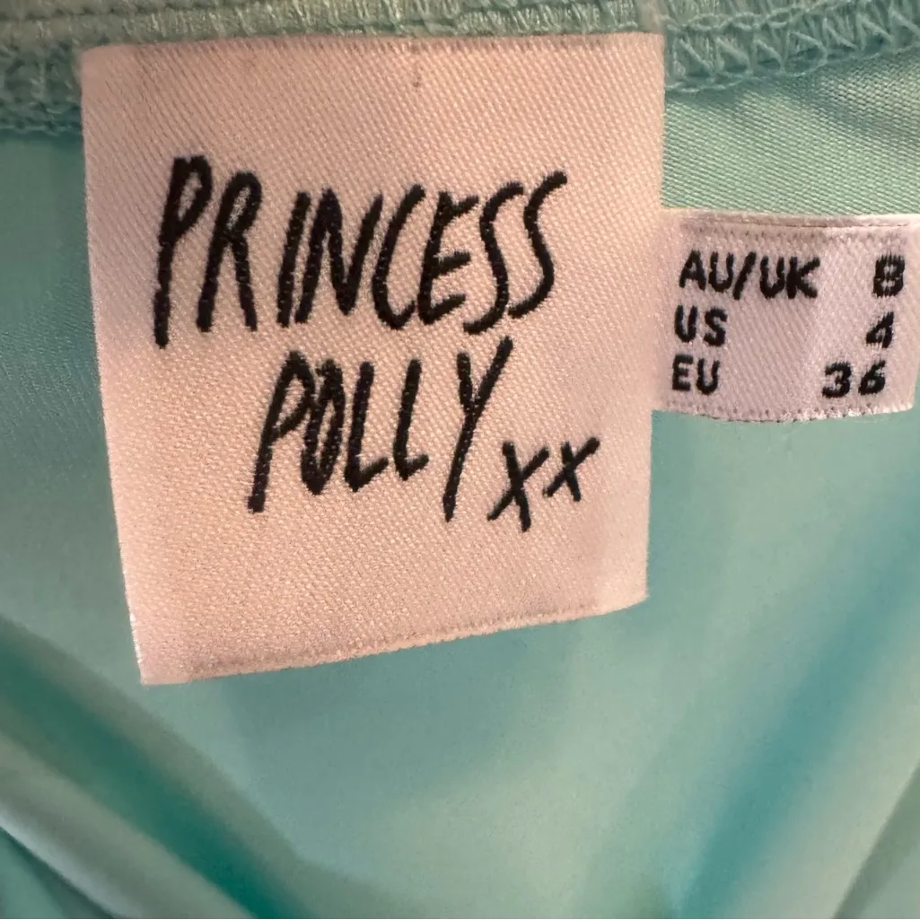 Princess Polly Ice blue Jaiden halter drop waist mini dress size 4 - Image 9
