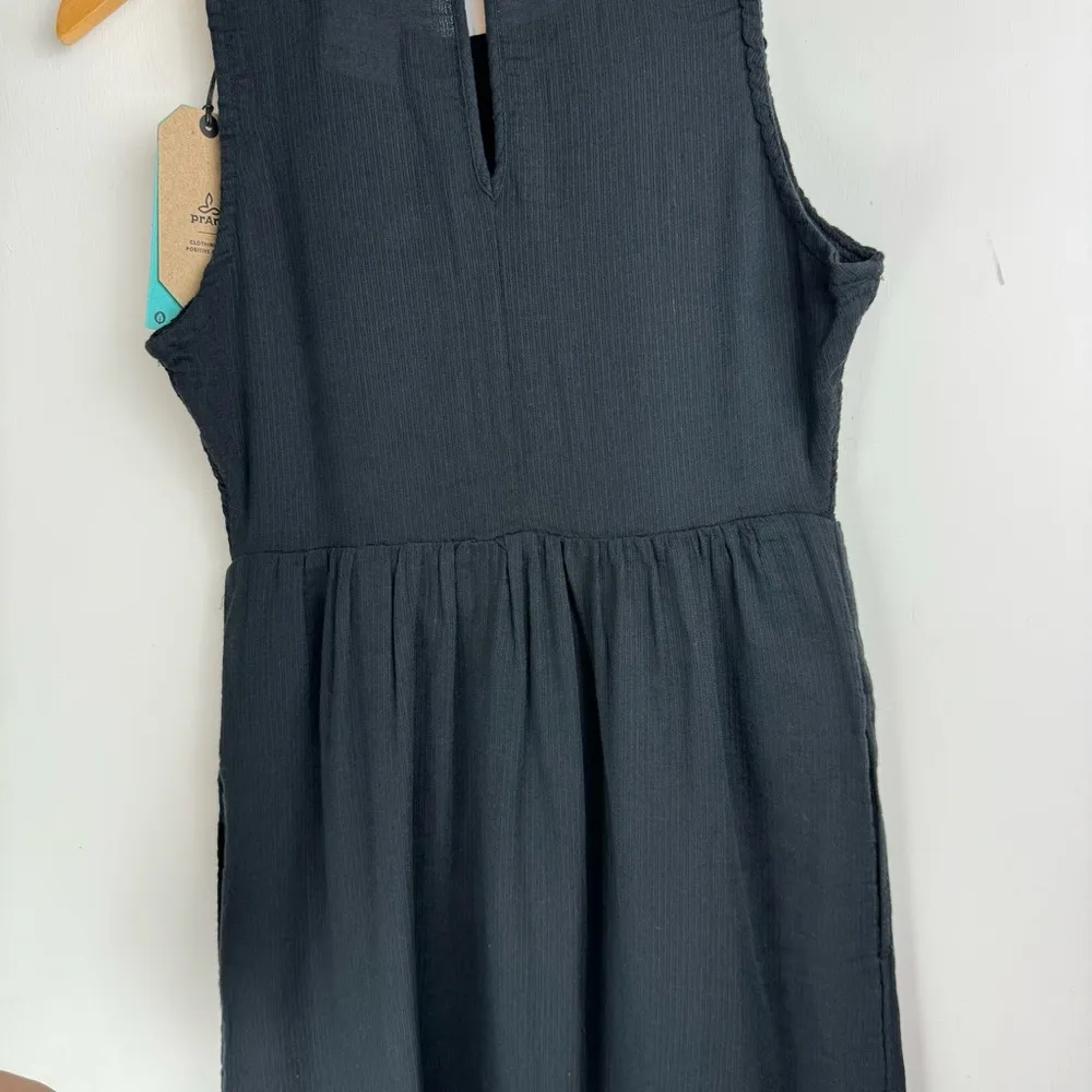 NWT Prana Seakissed Midi Dress Sz Small Black Organic Cotton Sleeveless - Image 14