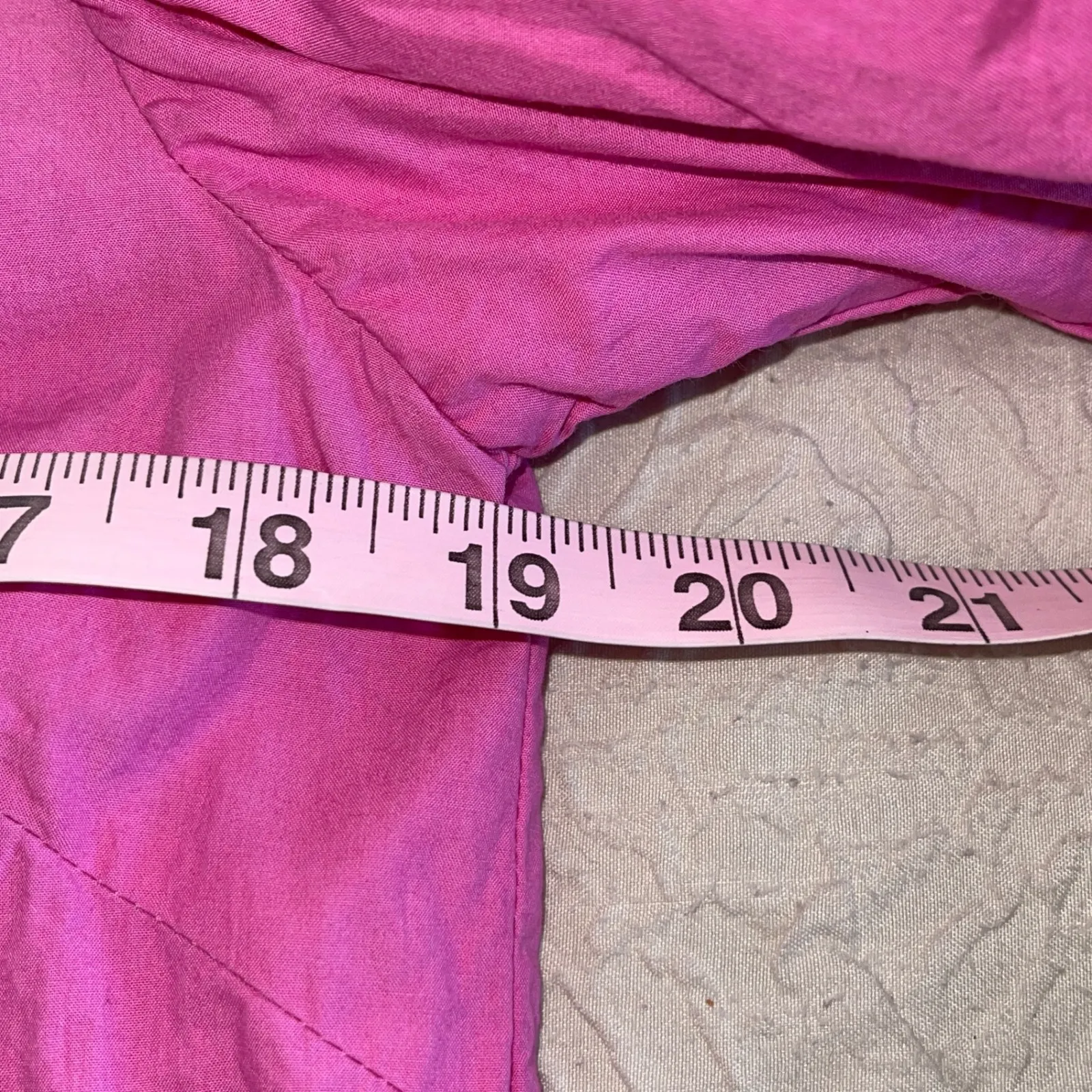 Olivia‎ James Puff Sleeve Top Crew Neck Blouse Hot Pink Cotton Size Small - Image 7