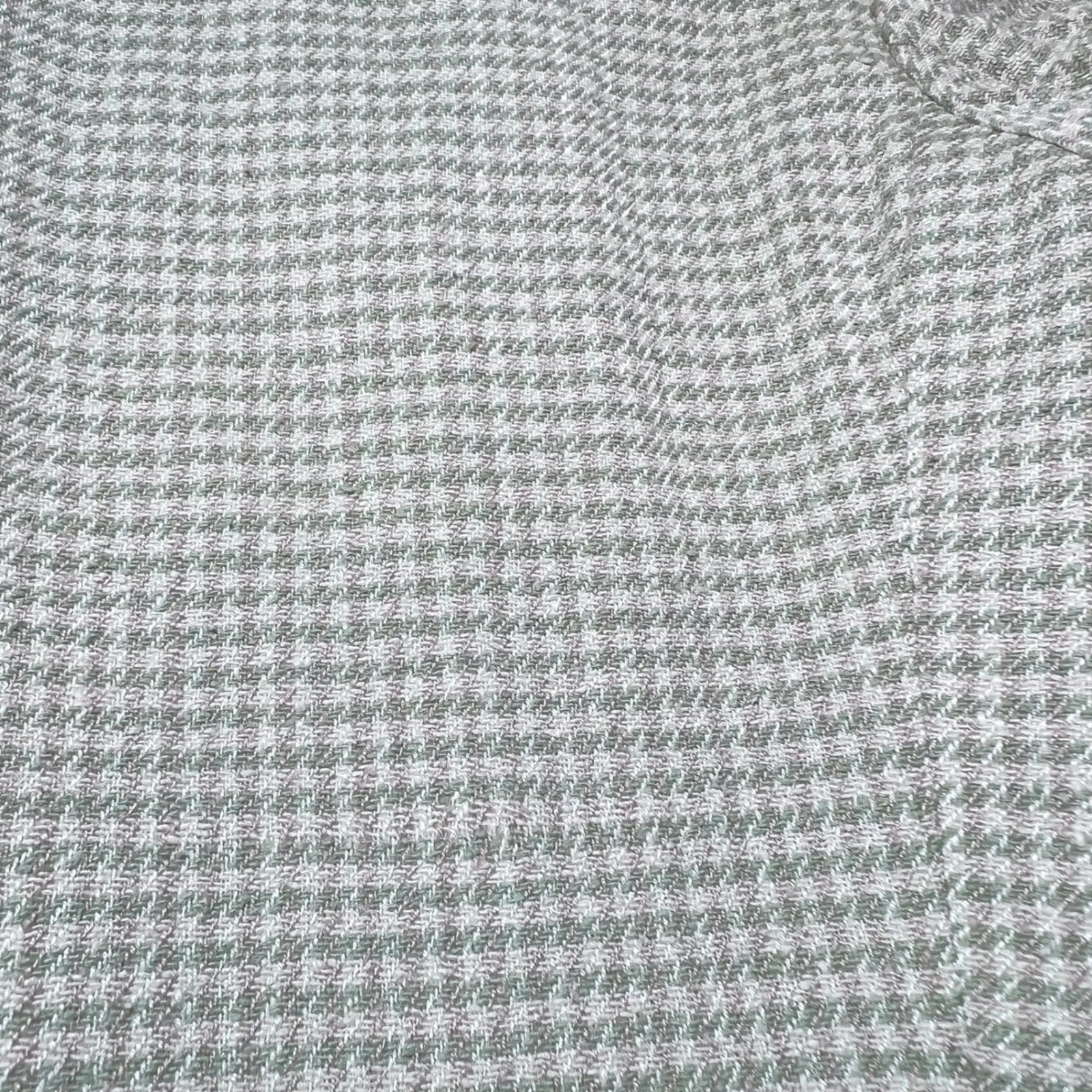 Vintage Orvis River Road Houndstooth Blazer Womens 16 Green White Jacket Silk - Image 13