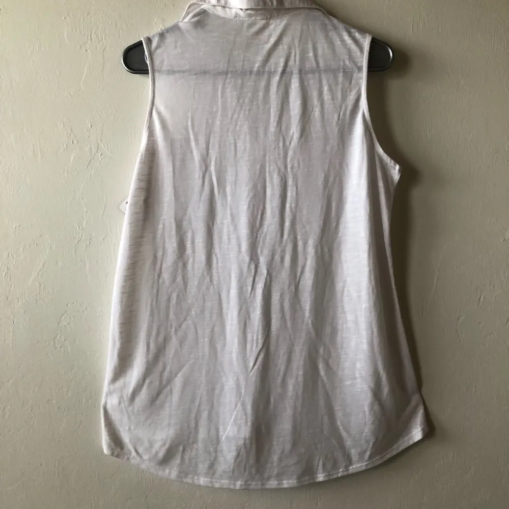 NO BOUNDARIES Womens Sleeveless Tunic Shirt Size Large 11-13 Juniors white New - Image 4