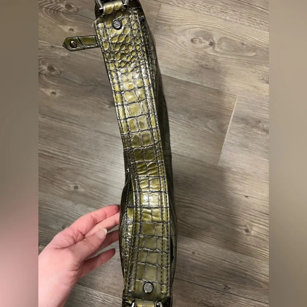 Cole Haan Green Patent Leather Crocodile Print Shoulderbag - Image 6