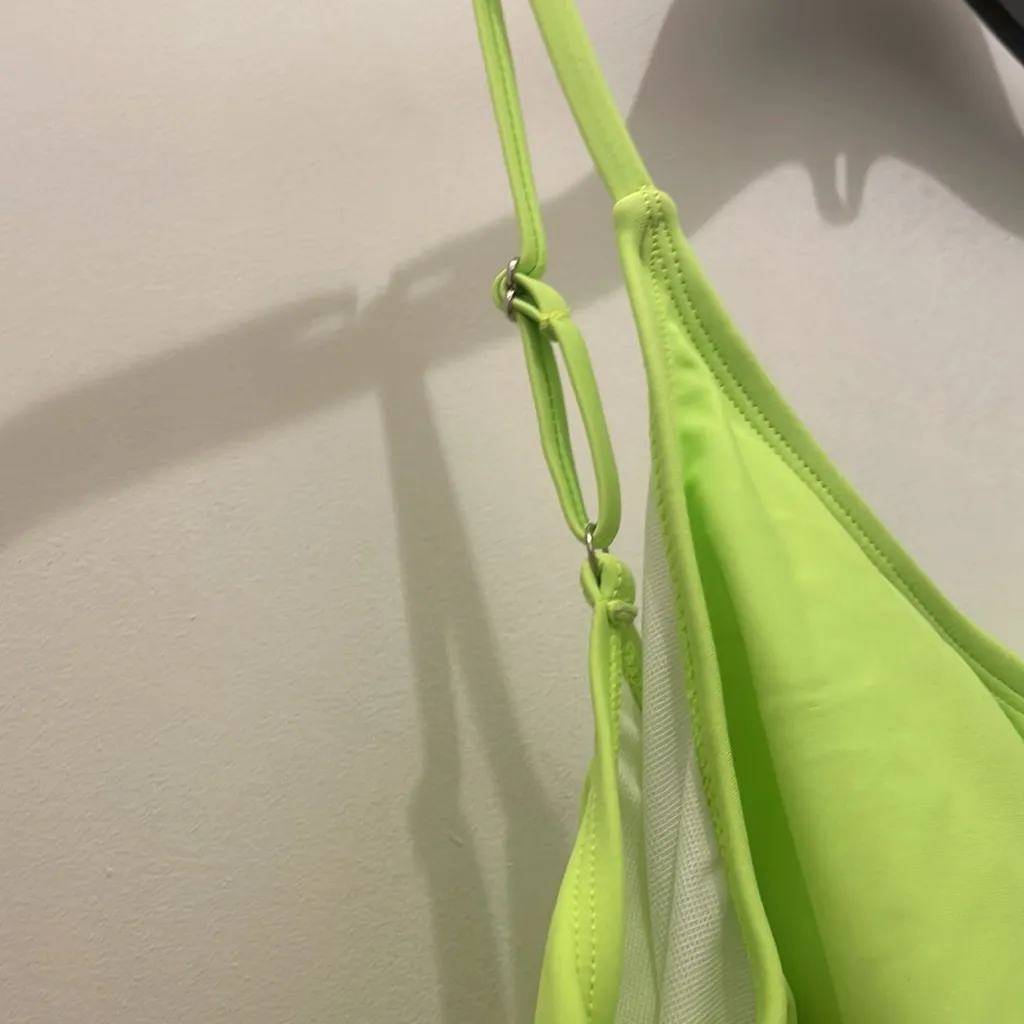 Neon green ONE PIECE swim suit adjustable bow size Large - Image 7
