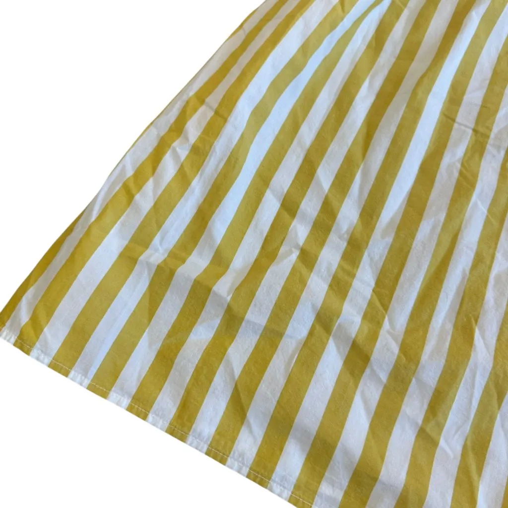 A New Day Yellow White Striped Maxi Dress Sundress Strapless Cotton Size Medium - Image 4