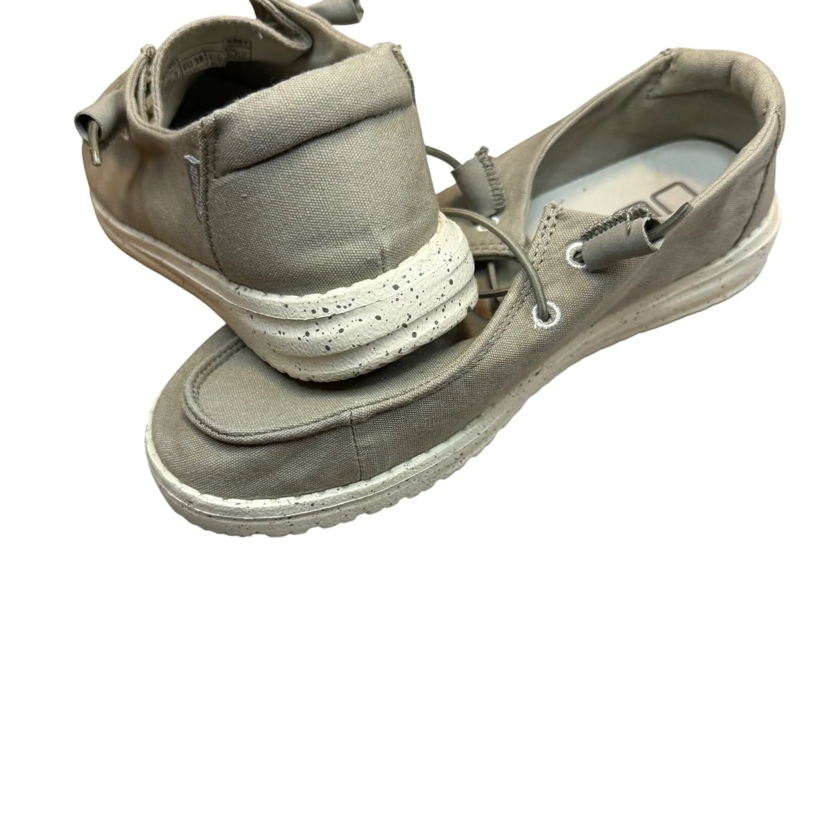 Hey Dude Wendy Grey Canvas Slip On Shoes Women's Size 7 Workwear Weekend Trendy - Image 6