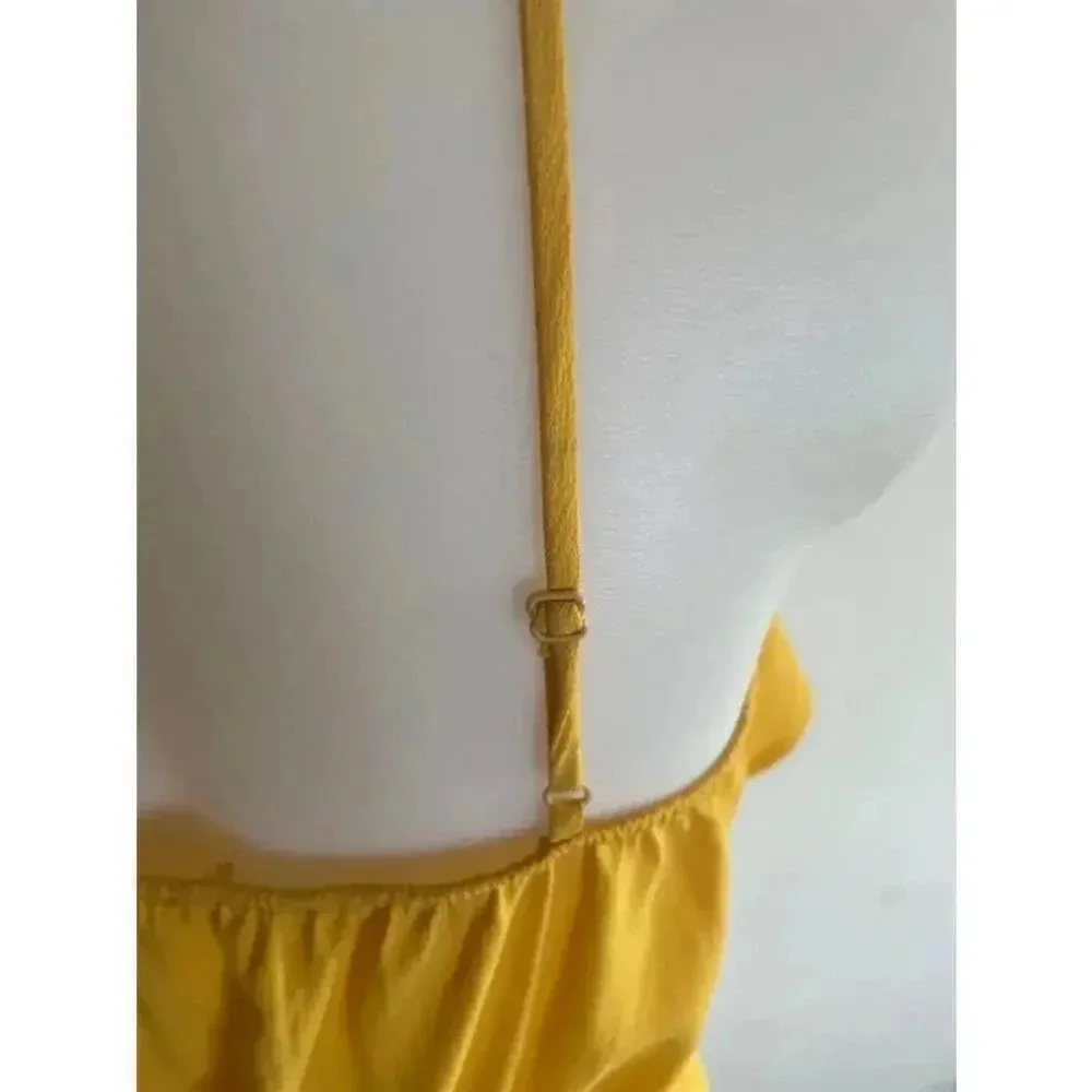 Boutique Monteau Women's Yellow Halter Neck Romper‎ Shorts Ruffles Summer 0154 - Image 6