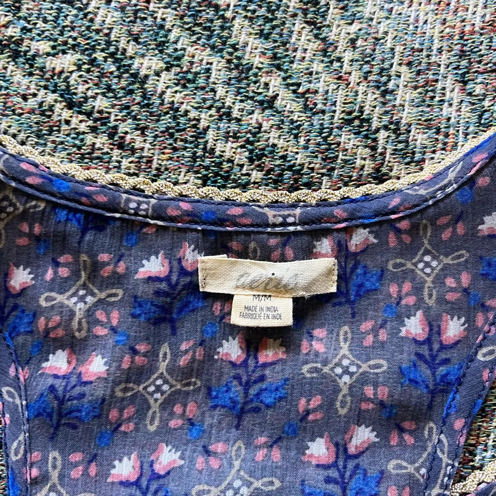 Aerie Blue Pleated Buttoned Tank Top Mini Dress SZ M Cute Colorful Feminine Y2K - Image 12