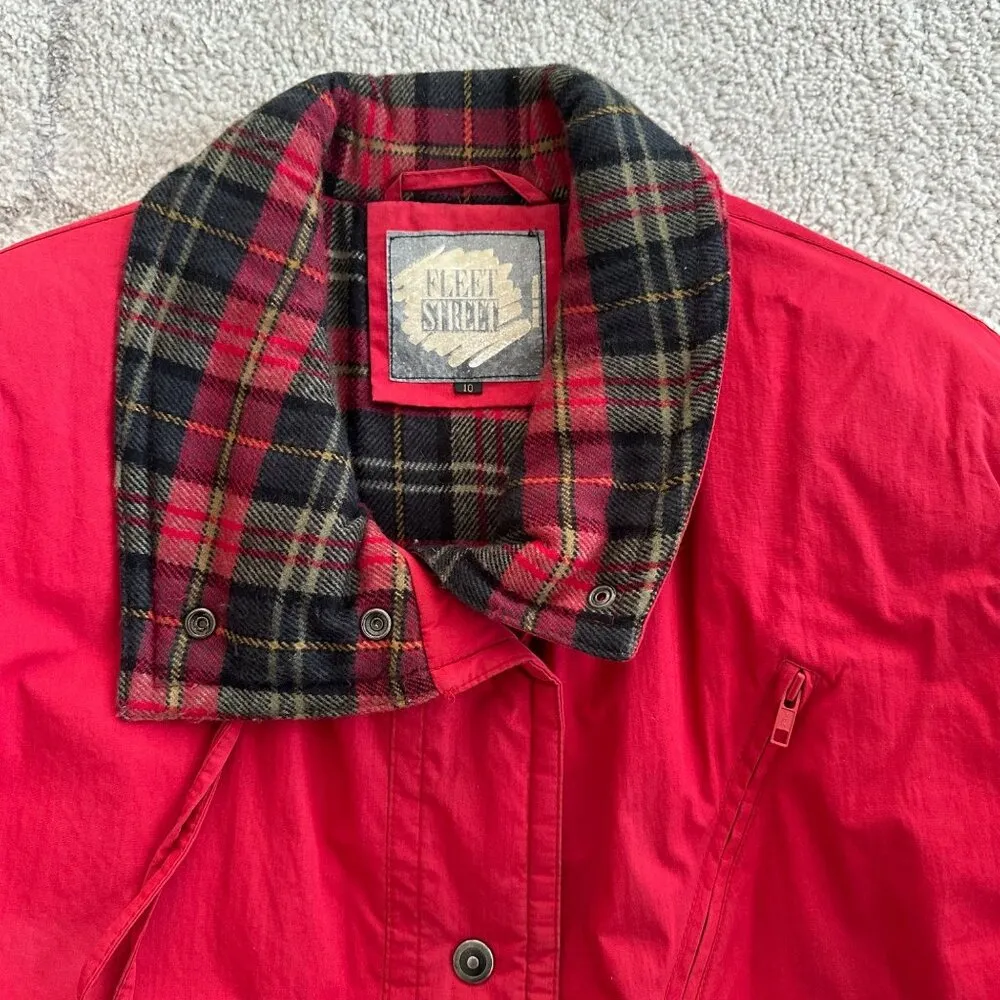 Vintage 90s Red Fleet Street Full-Length Insulated & Belted Winter Coat  Sz 10 - Image 5