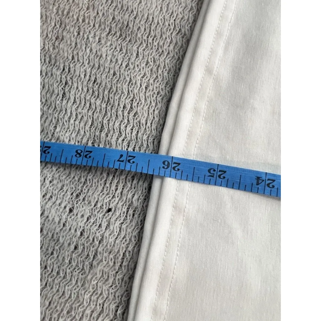 V Neck Short Sleeve Puff Sleeve White Blouse‎ Womans L Casual Loose Shirts Size L - Image 6