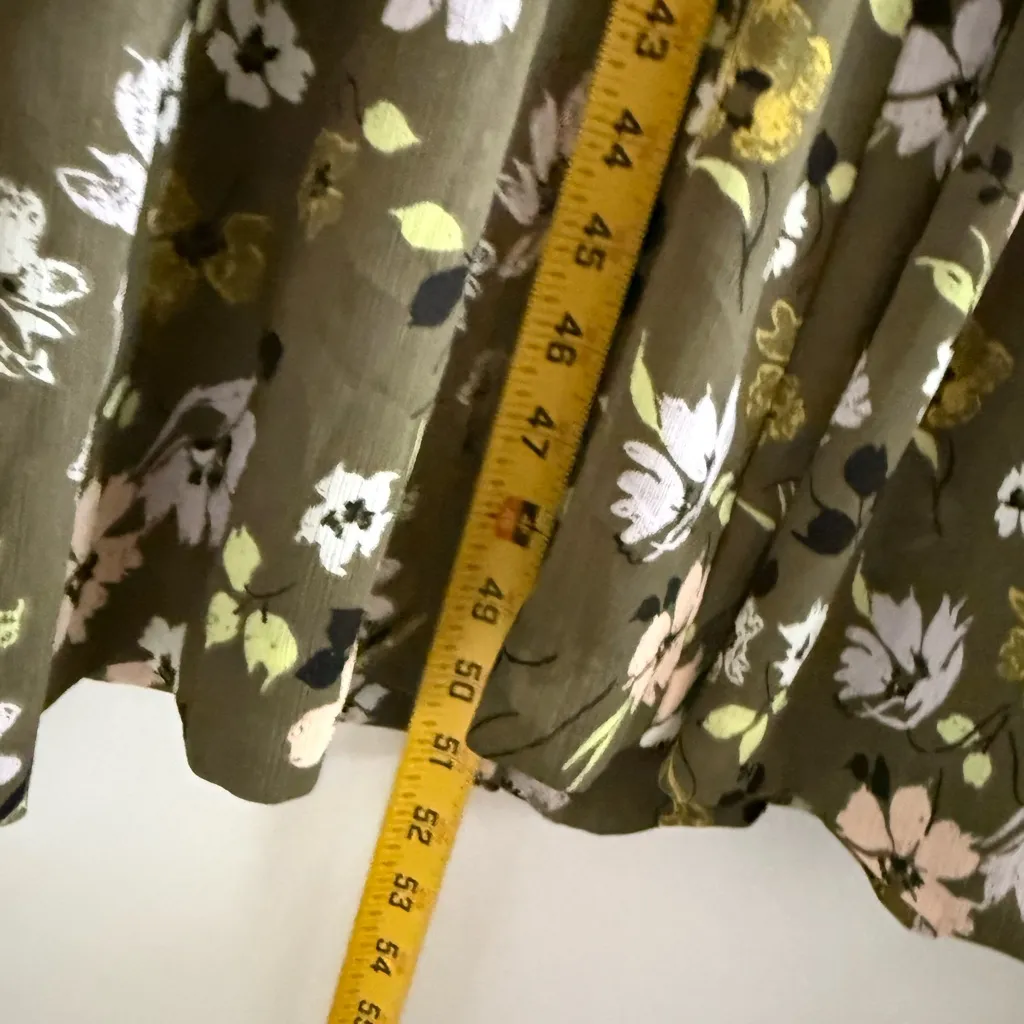 Madewell Floral Long Sleeve maxi Dress Olive women size XL - Image 6