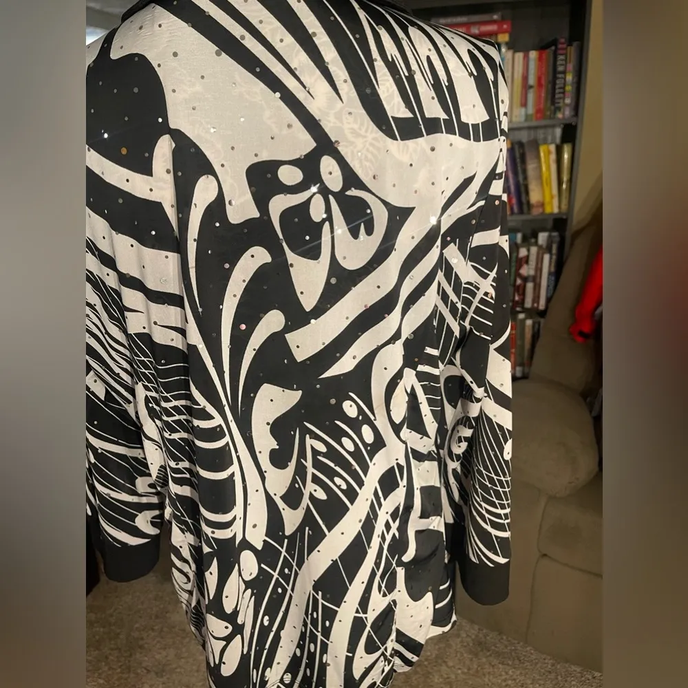 Vintage Brownstone Studio lightweight zip up Top Black Size L - Image 5