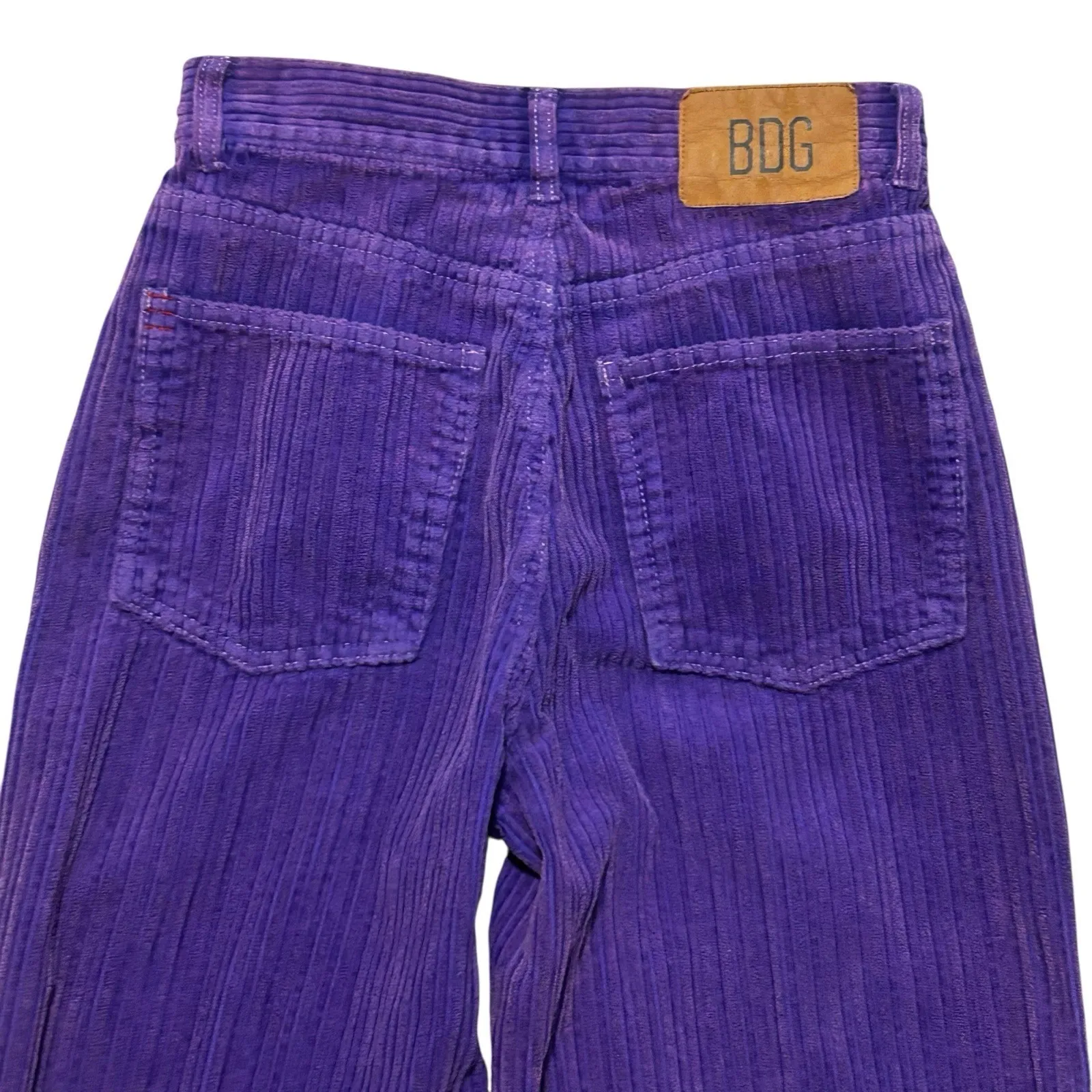 Y2K BDG Womens High Rise Corduroy Pants 26‎ Purple Wide Wale Streetwear Retro - Image 4