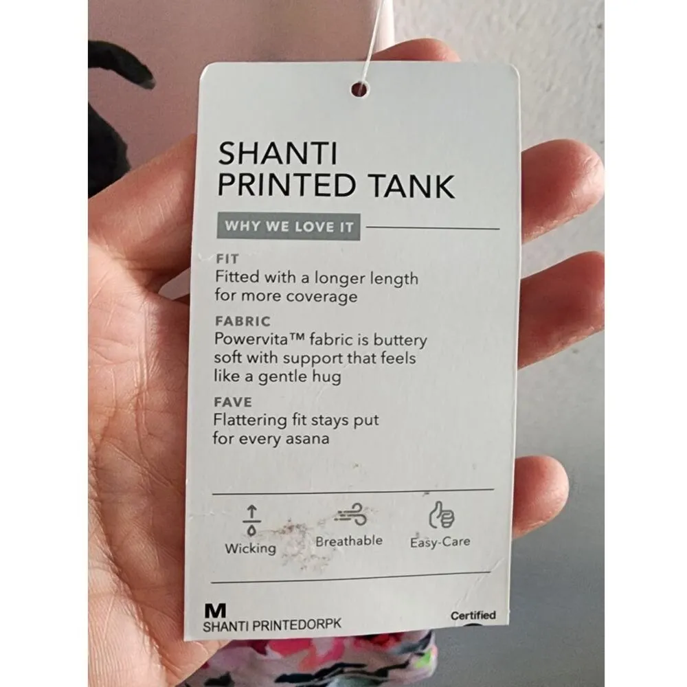 Athleta Shanti Floral Printed Tank Orchid Pink Medium NEW - Image 9