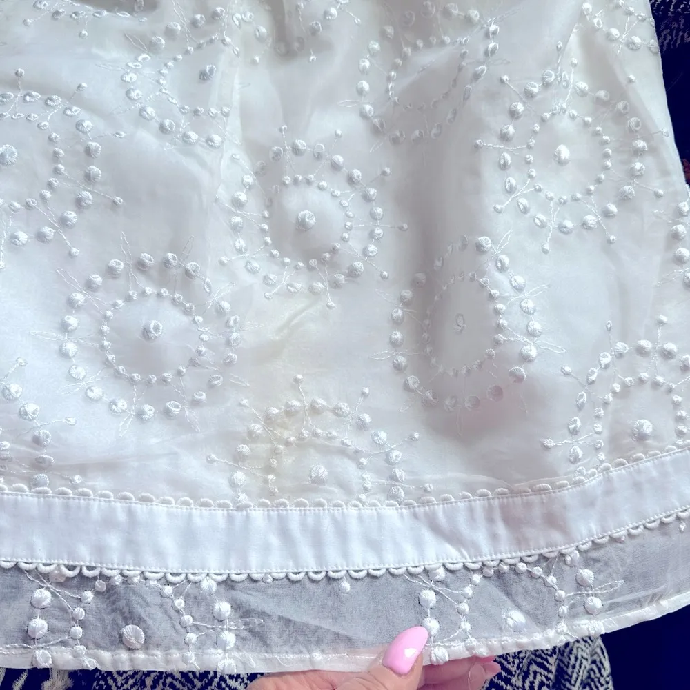 Lilly Pulitzer Amber Organza White Cartwheels Embroidered Sleeveless Dress - Image 5