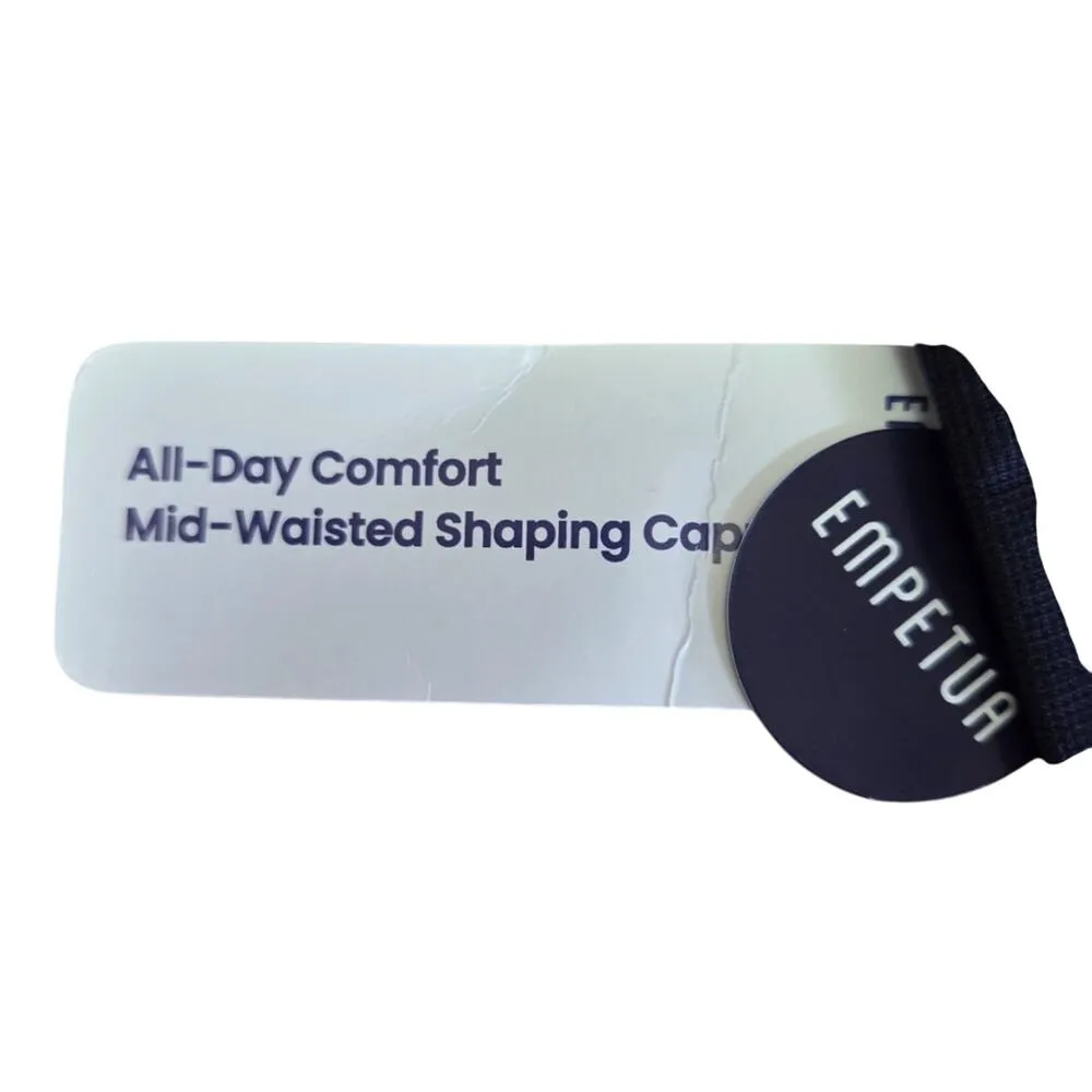 Empetua Women's Size XL Black All Day Comfort Mid Waisted Shaping Capri New Blue - Image 4