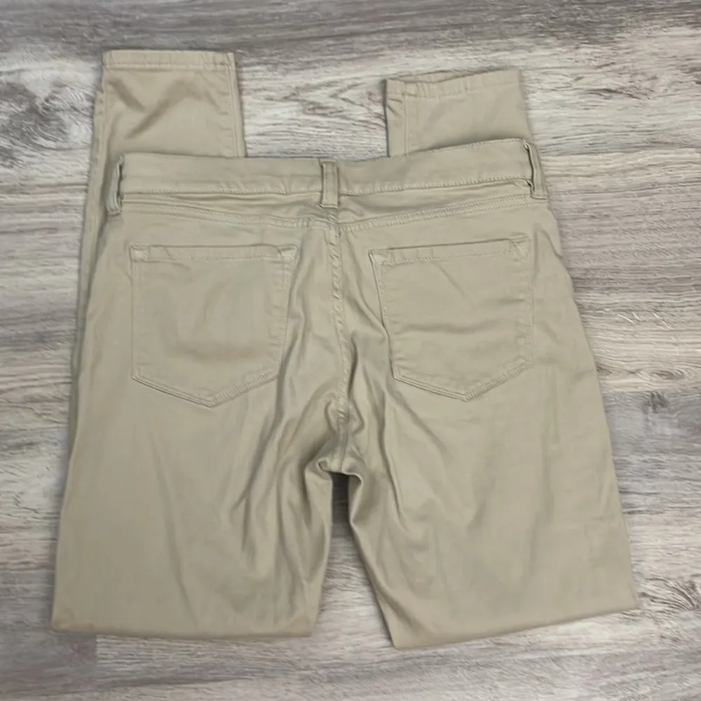 Beige Skinny Stretch Ankle Pants Zip & Button Closure Size 28/6 - Image 2