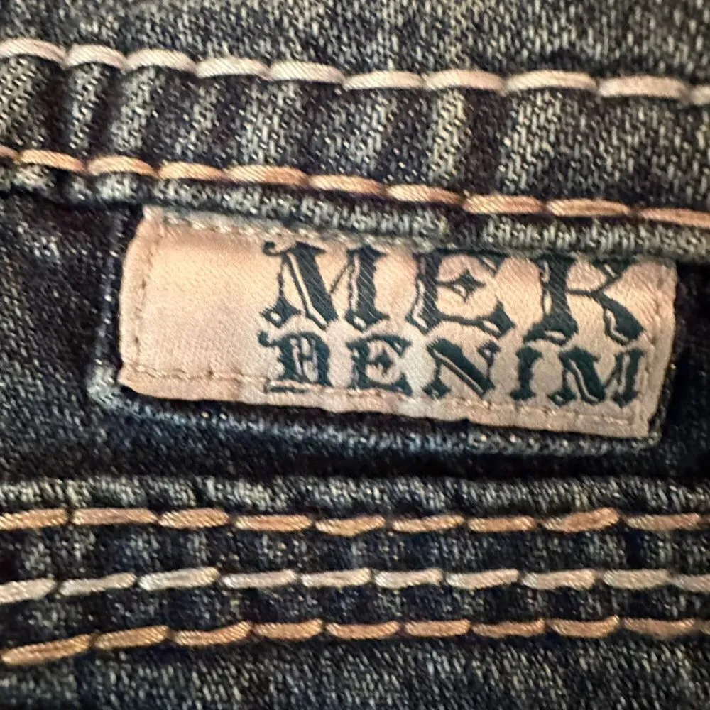 MEK Denim Women's Bootcut Jeans Blue Stretch Cotton Blend Size 32 - Image 7