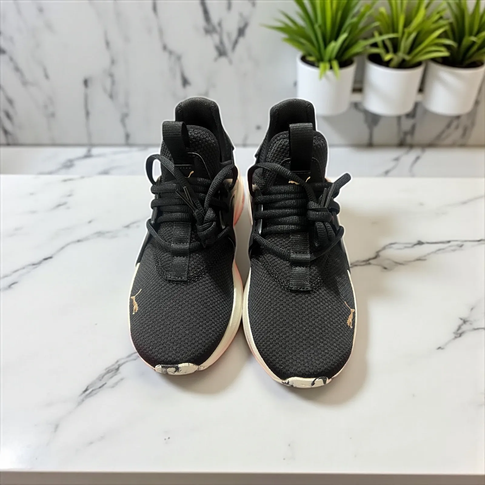 Puma Women's Softride Running Shoes Black Gold Accents Athletic Sneakers Size7.5 - Image 4