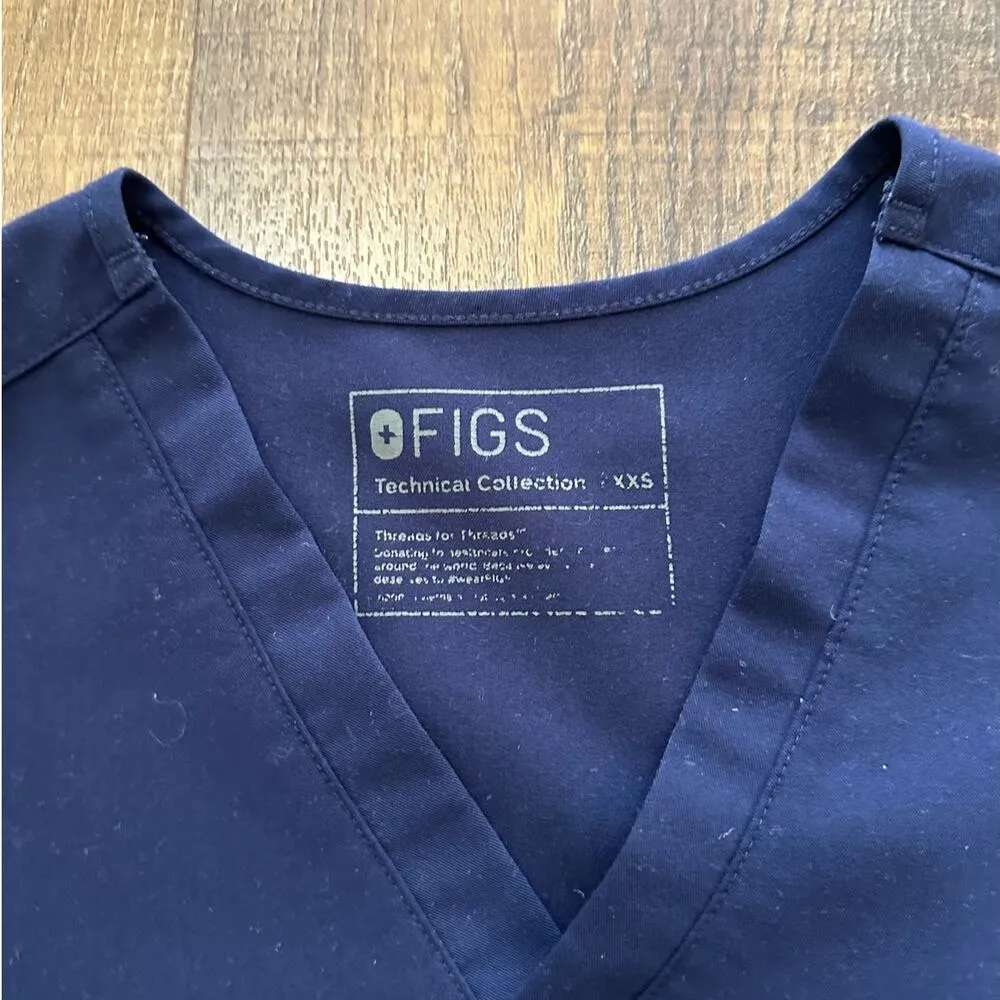 Figs Catarina One-Pocket Navy Scrub Top  Size XXS - Image 4