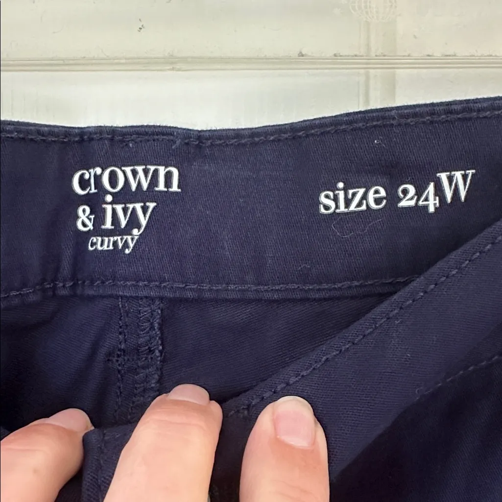 Crown & Ivy Core Navy Denim Jeans NWT 24W Skinny - Image 3
