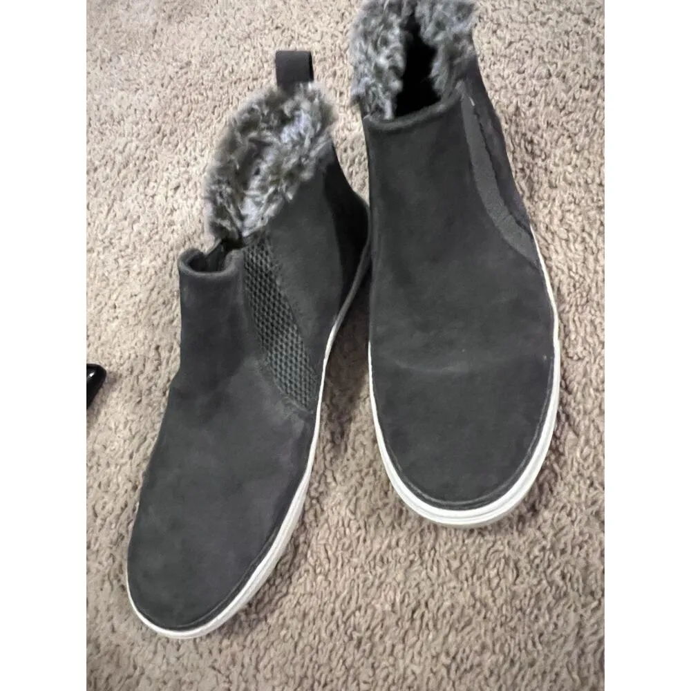 TOMS Size 7 Bryce Slip On Women shoes Fur Lines Grey Suede - Image 9