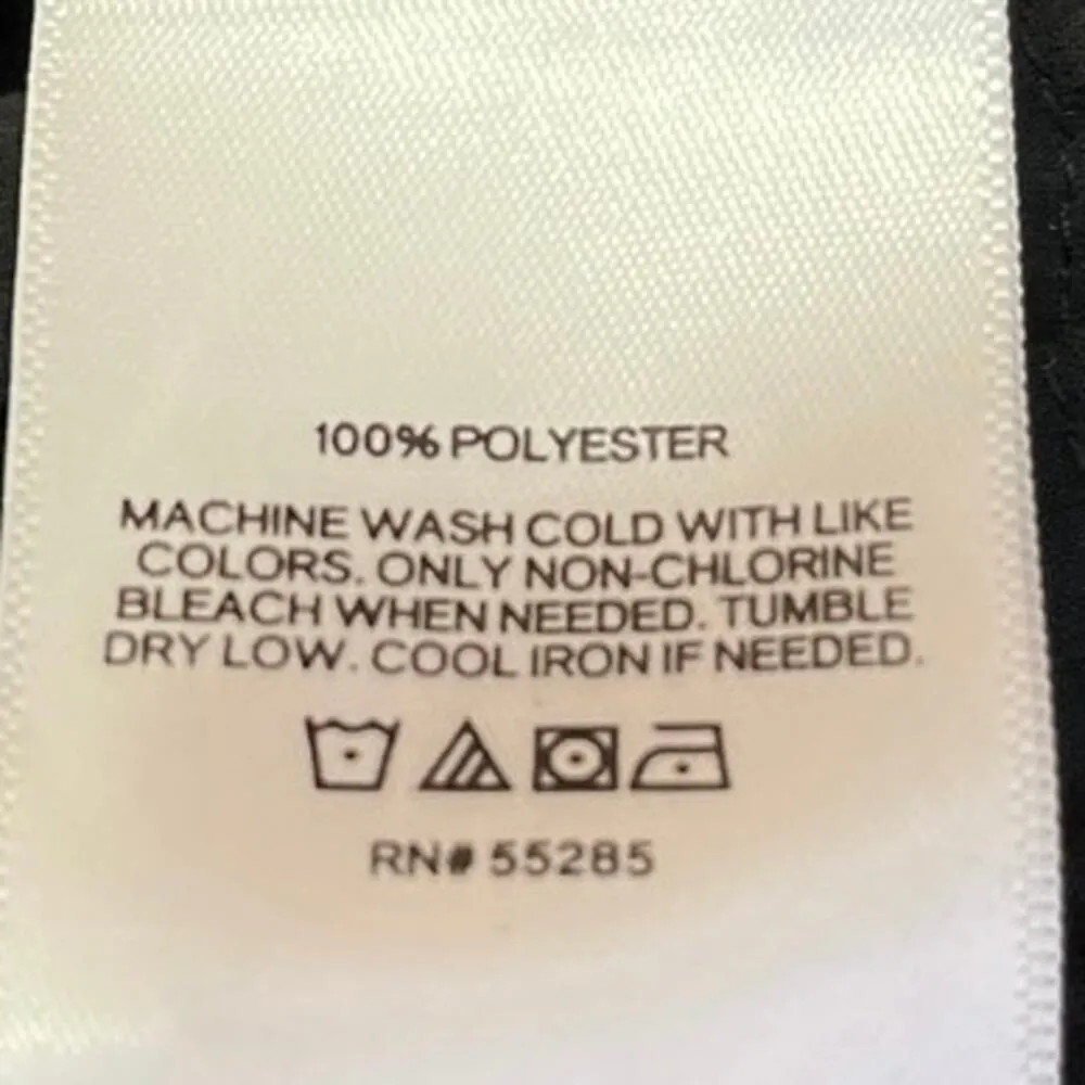 Express Black Dots Smocked Peplum Long Puff Sleeve Crew Neck Crop Blouse Top XS - Image 5