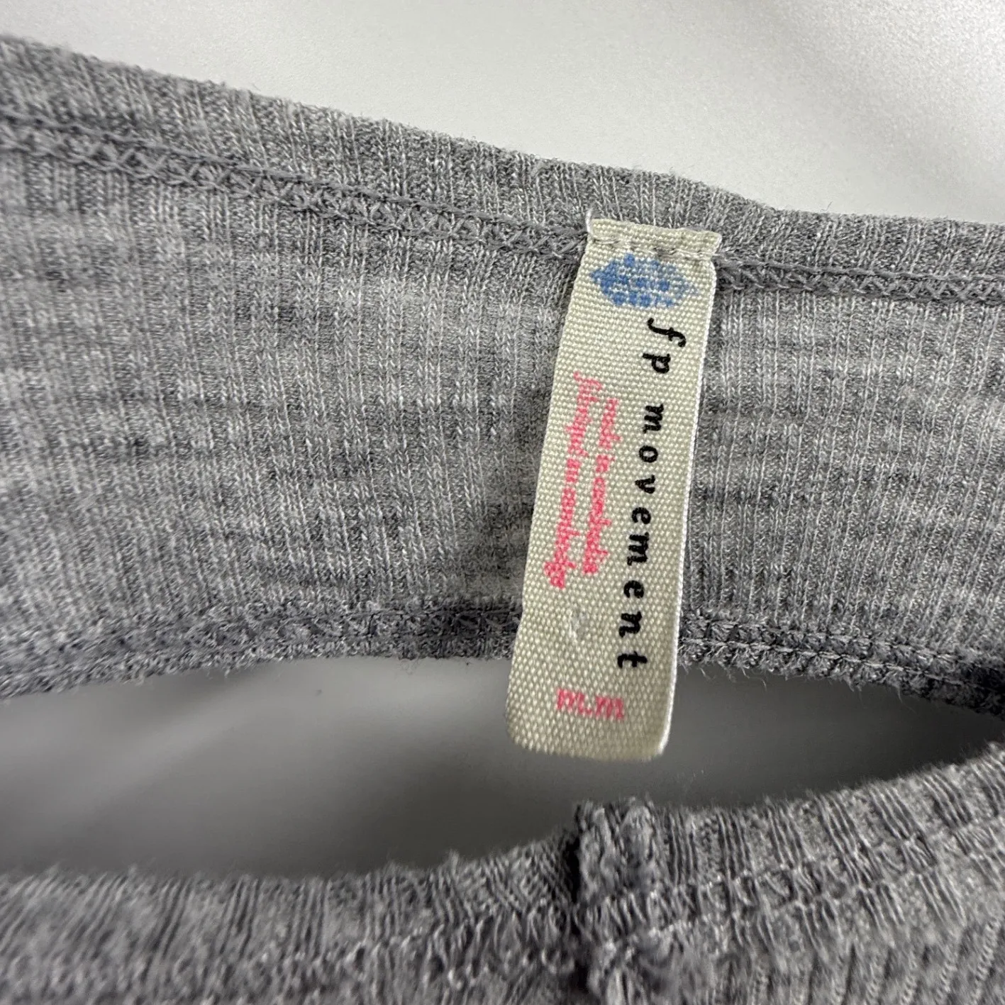 FP Movement Ribbed Cutout Long Sleeve Top Grey Size XS - Image 2