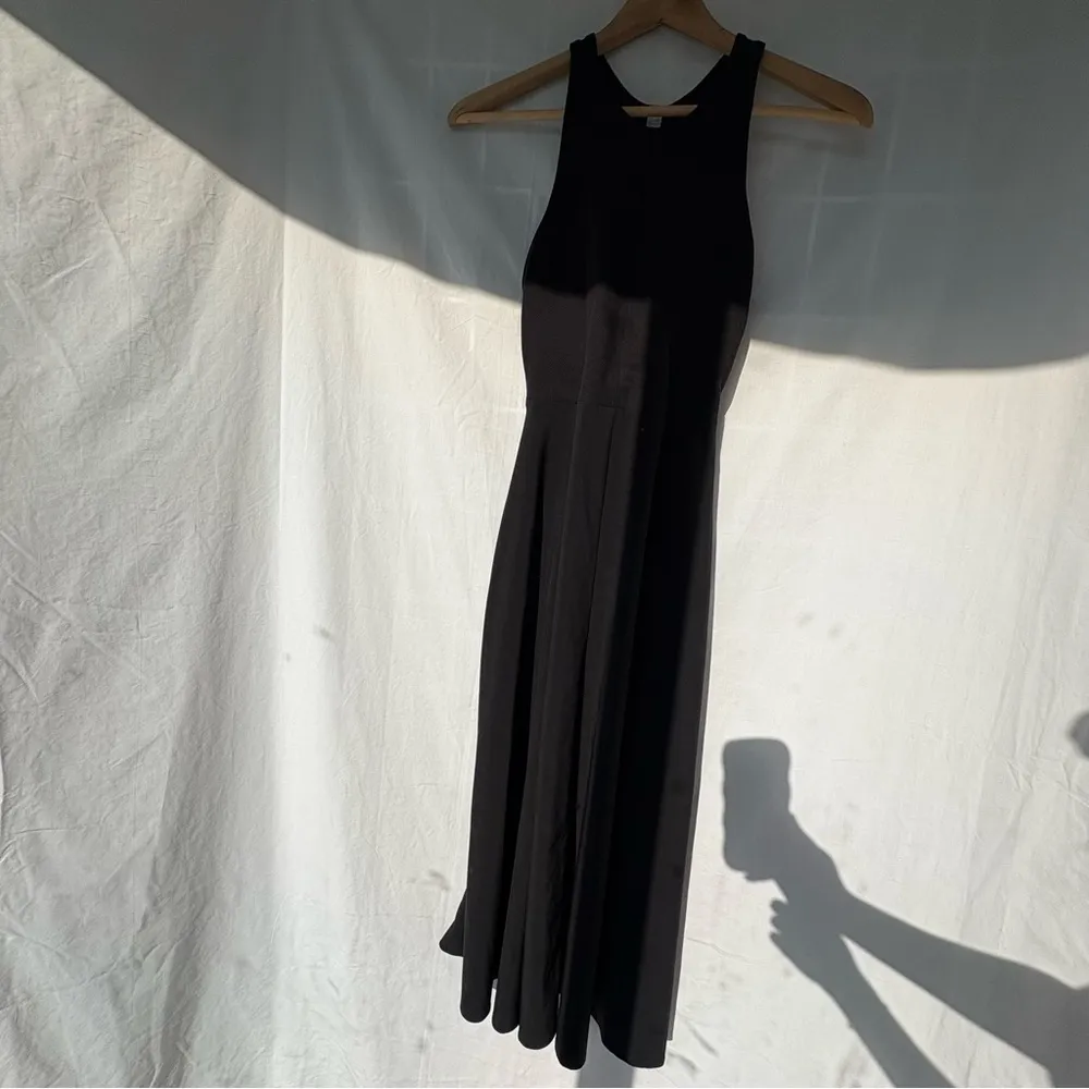 Athleta Winona athletic mixed media ribbed flowy midi Dress xs black - Image 3