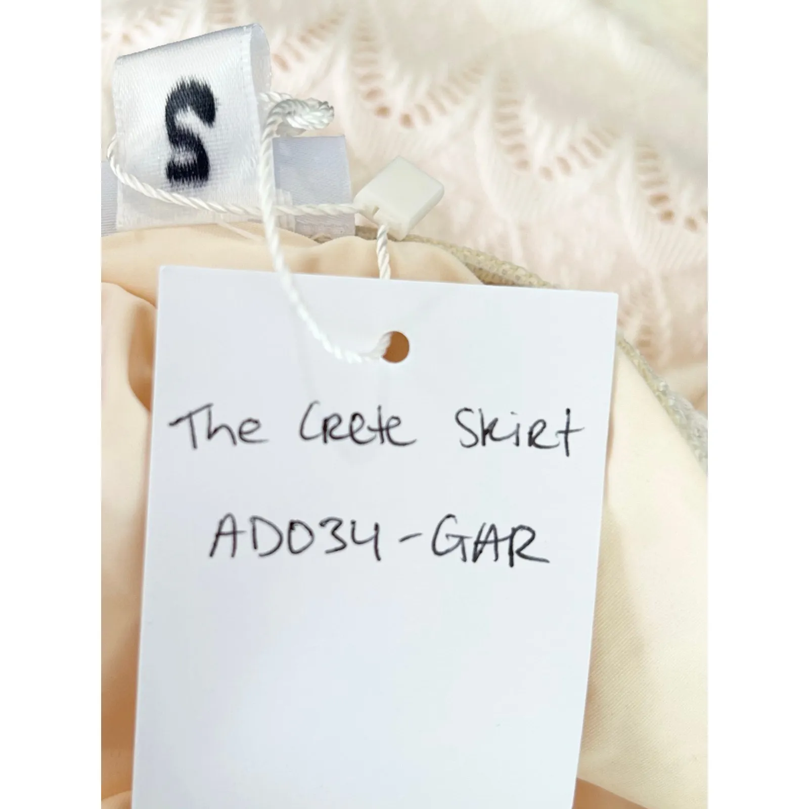 Andie Swim The Crete Coverup Skirt Scallop Crochet Gardenia Cream S NWT - Image 4