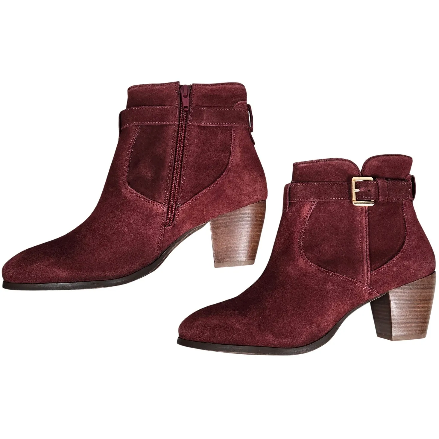 Diba‎ Sleek Burgundy Suede Bootie 10 NWT Red - Image 3
