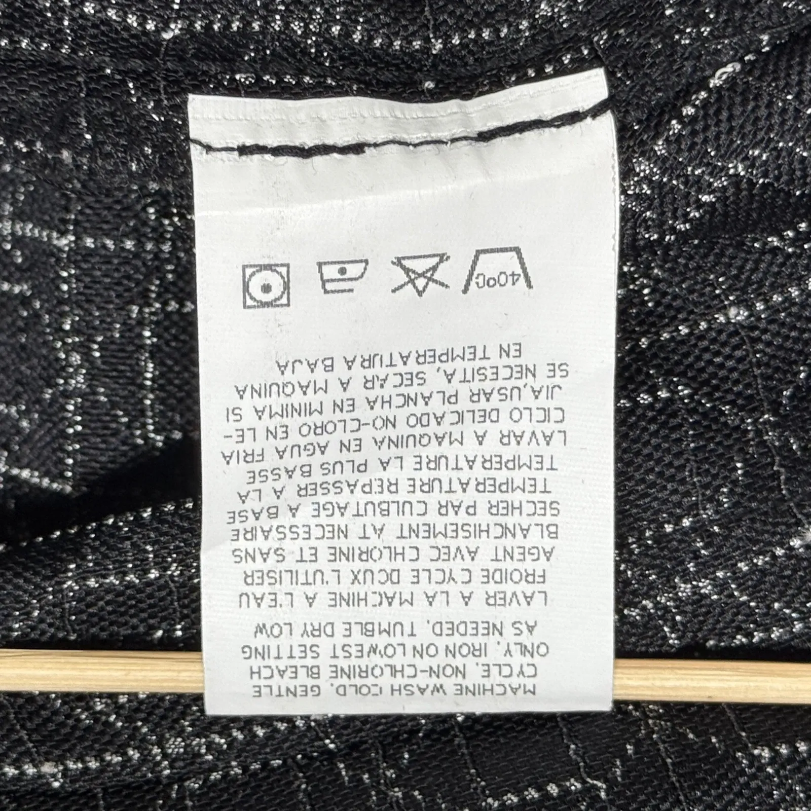 Leslie Fay Blazer Womens 16 Black Metallic Jacquard Vintage 80s 90s Evening - Image 9