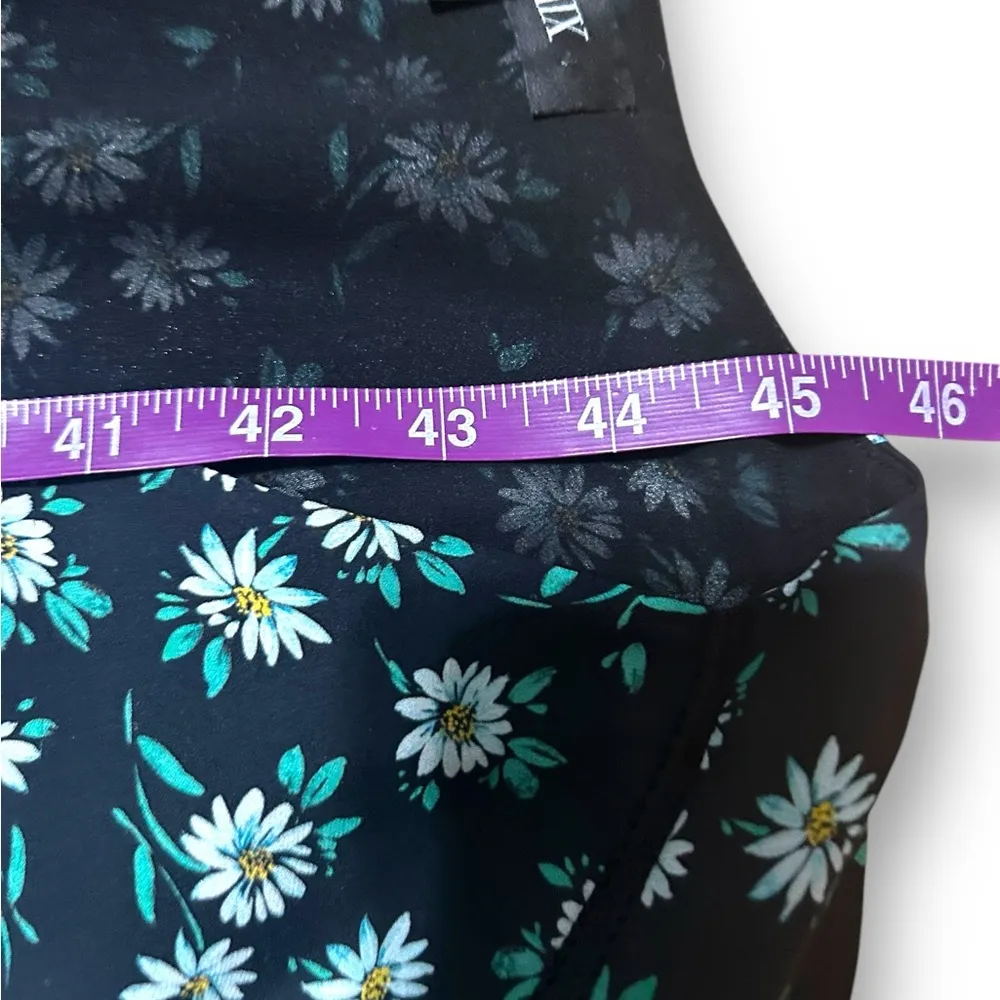 Intermix Floral Maxi Long Sleeve Dress V Neck Black Green White Size 0 - Image 3