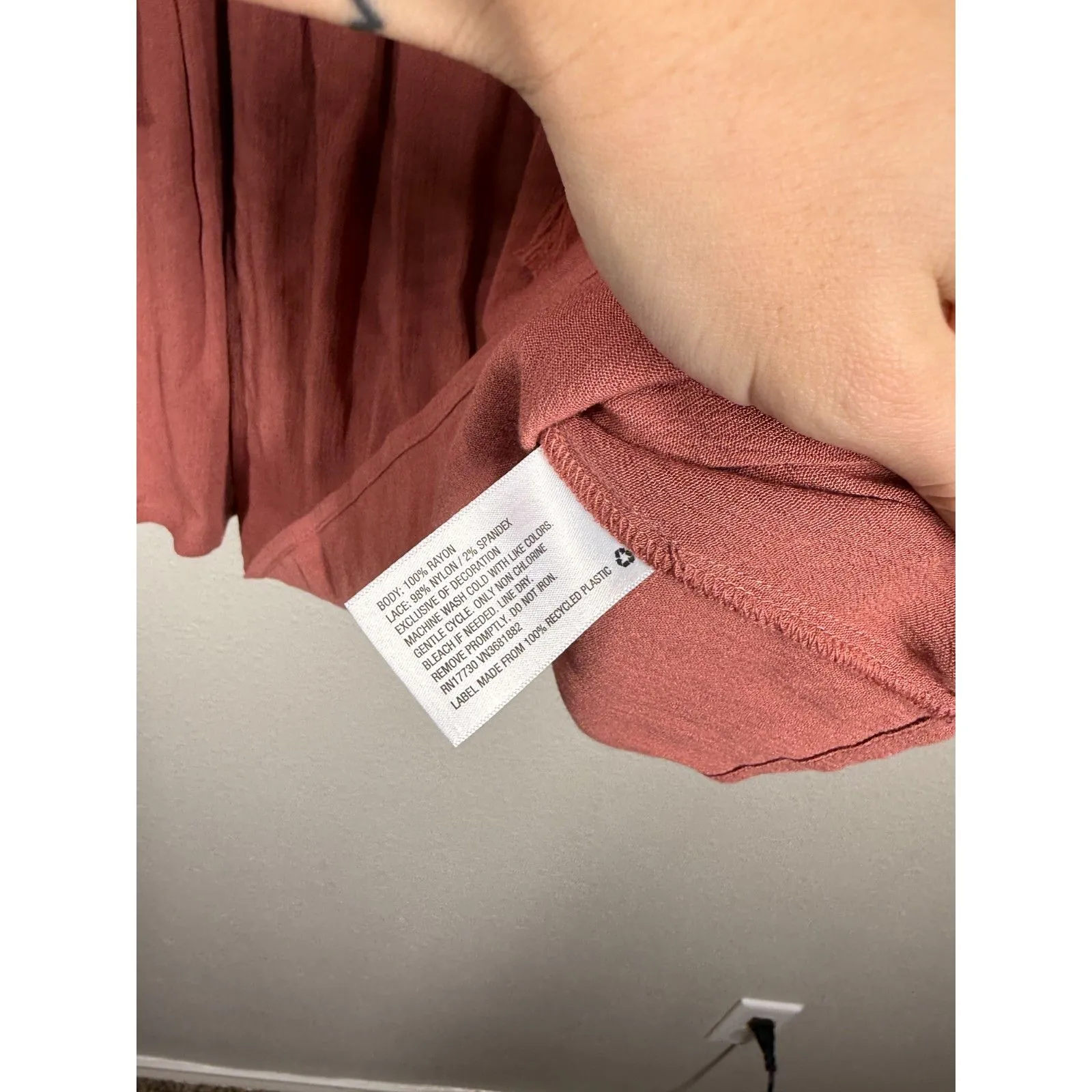 Knox Rose Womens Orange Peasant Top Sz M Boho Flowy Lace Feminine - Image 7