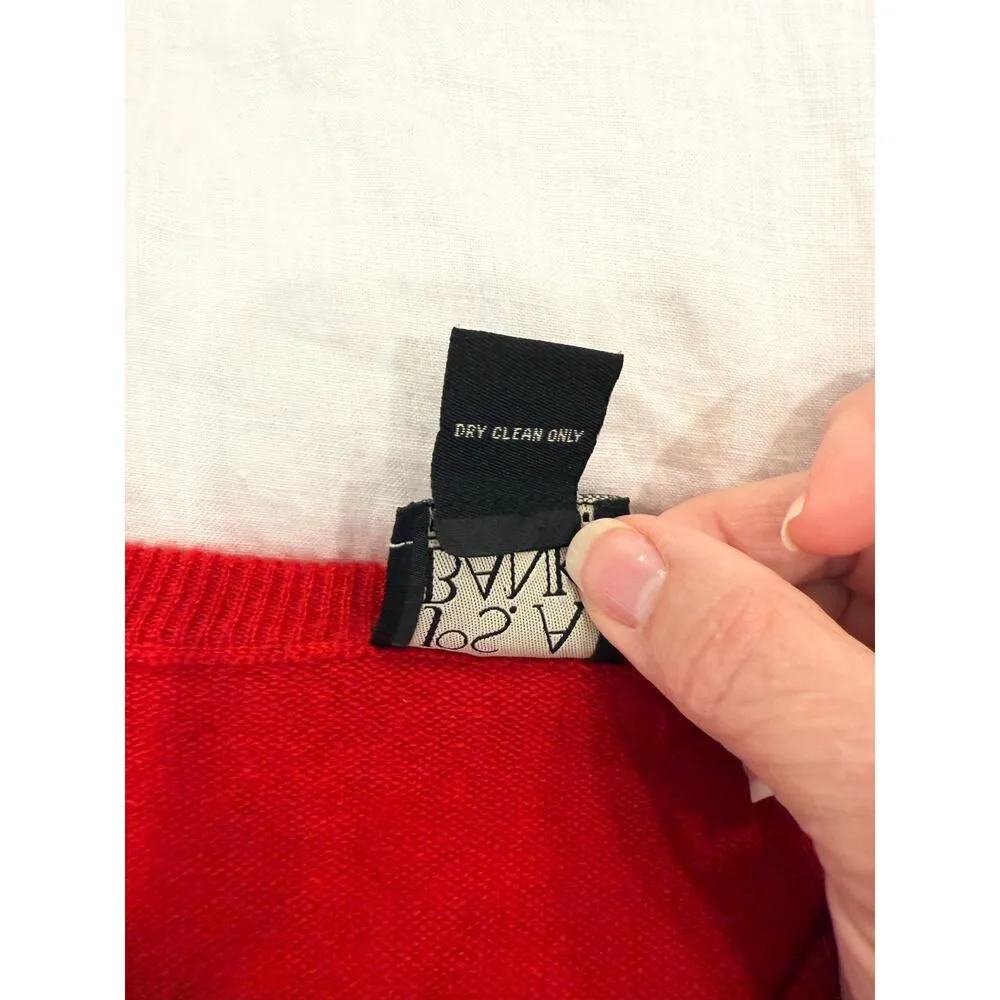 Jos. A. Bank Long Sleeve Crew Neck Pullover Cashmere Sweater Red Women's Large - Image 5