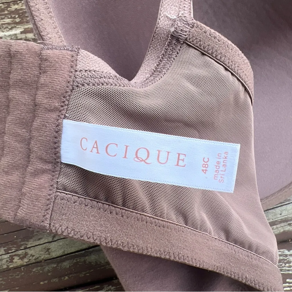 Cacique Women’s Boost Plunge Underwire Coverage Neutral Minimalist Bra|Size:48C - Image 9