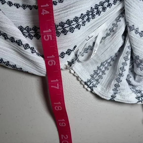 Lulu's See Ya There White‎ Black Striped Off the Shoulder Ruffle Romper Large - Image 7