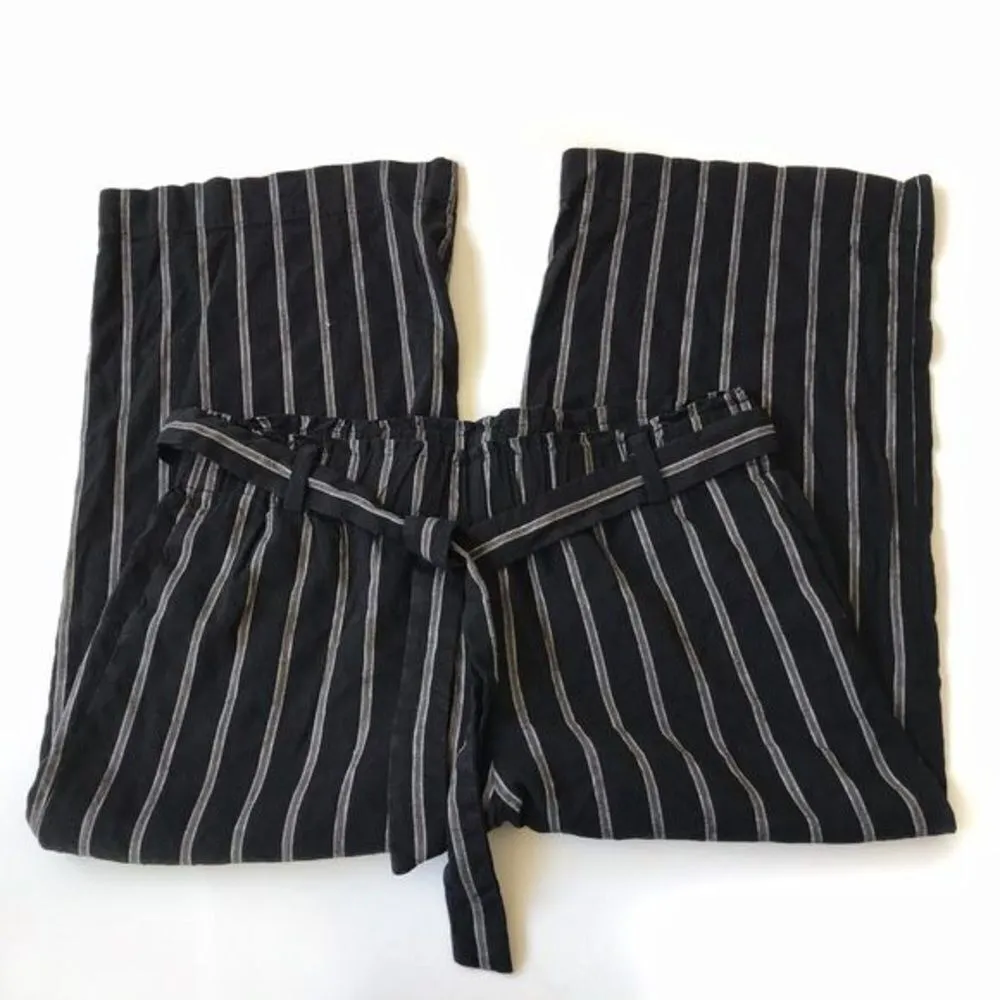 ✨ J. Jill linen stretch striped paper bag pants✨ Black - Image 3