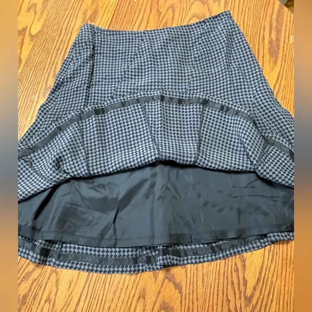 Y2K Vintage Alfani Petites Skirt Black and Gray Check Size 6P - Image 7
