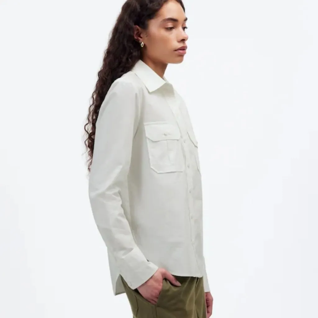 NWT Madewell Utility-Pocket Button-Up Shirt in Eyelet White - Size: 00 (XXS) - Image 15