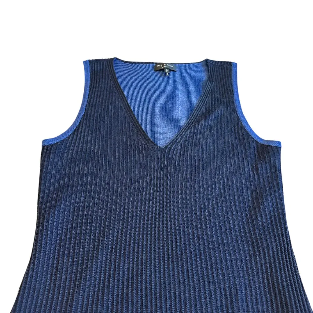 Rag & Bone Cora Midi Dress Sleeveless Sheath Stretch Ribbed Fitted Size Small - Image 3