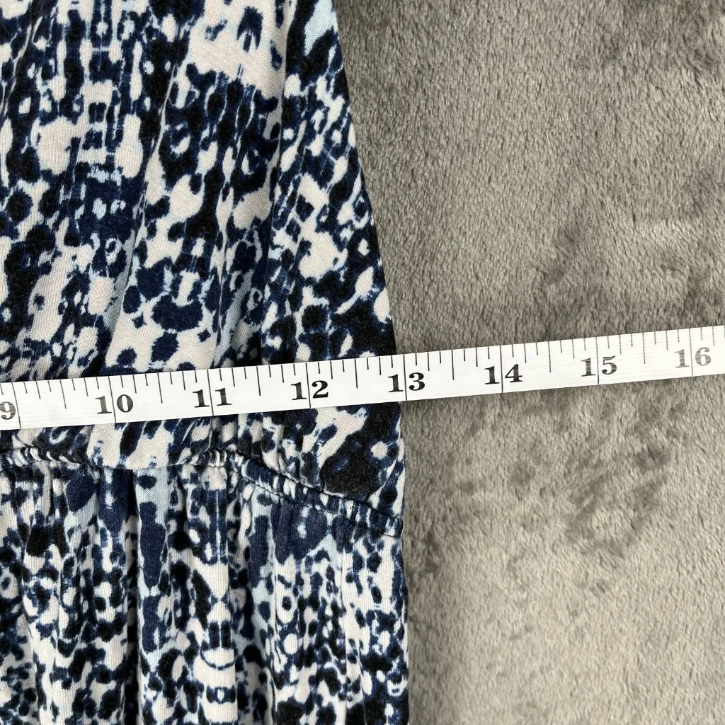 Joe Fresh Sundress Women’s Small Blue White Tie Dye Boho Beach Flowy V Neck - Image 4