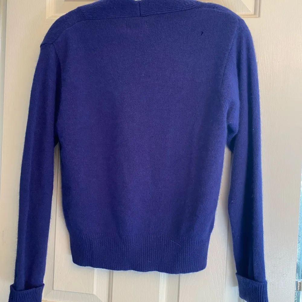 Vintage Yarnworks Lamb’s Wool Angora long sleeve Pullover Sweater Blue S - Image 10