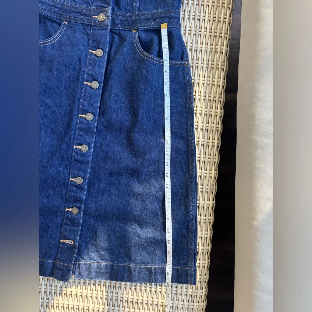 Levi’s Denim Button Front Dress small layered staple westerncore flattering - Image 9