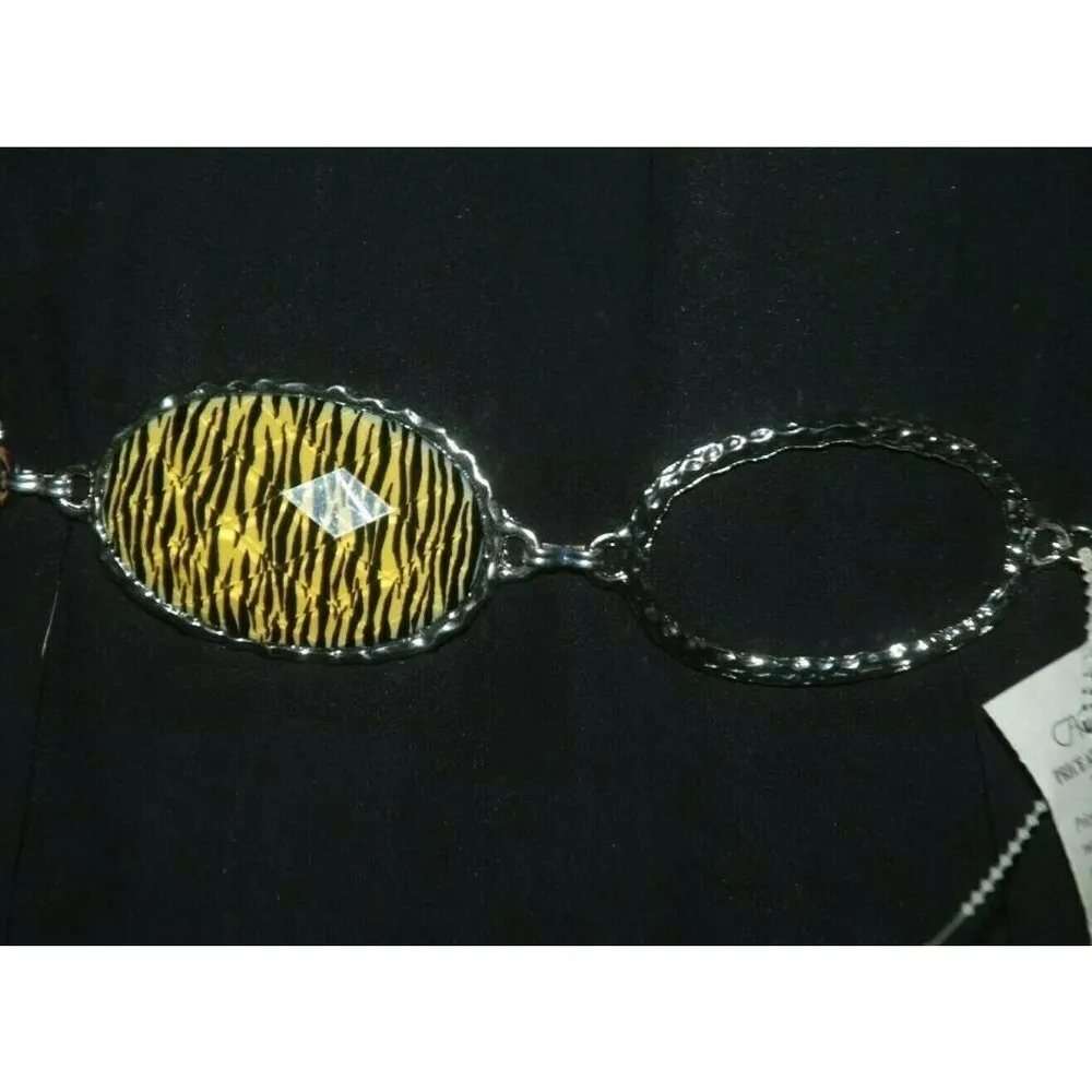 Cache Link Chain Belt Animal Print Silver Tone Statement Piece S M NWT - Image 8