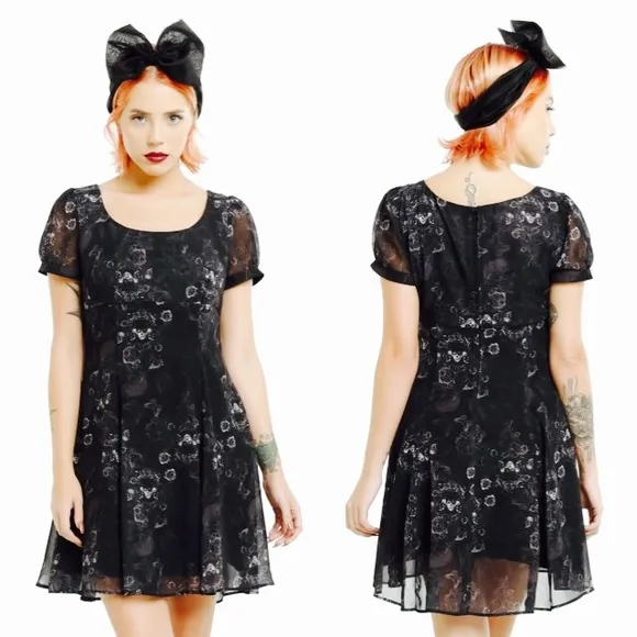 Spin Doctor Scullion Skull Cap Sleeve Dress - Image 2