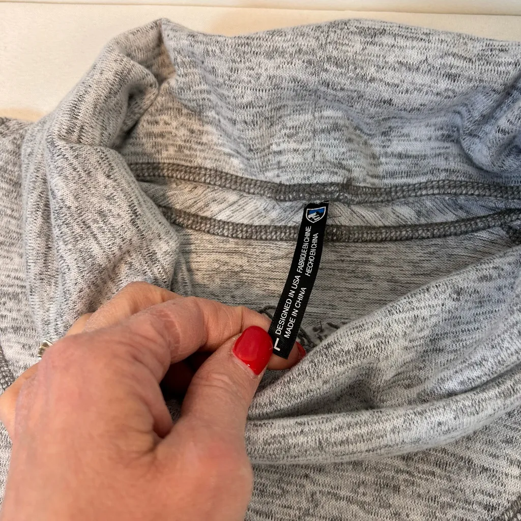 KUHL Lea Pullover Sweater Light Ash Gray Cowl Neck Women’s Size Large - Image 4